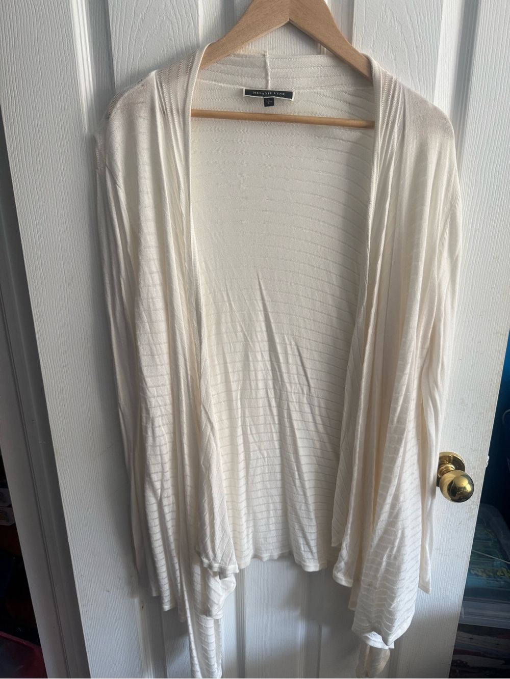 White Open-Front Draped Cardigan by White House Black Market
